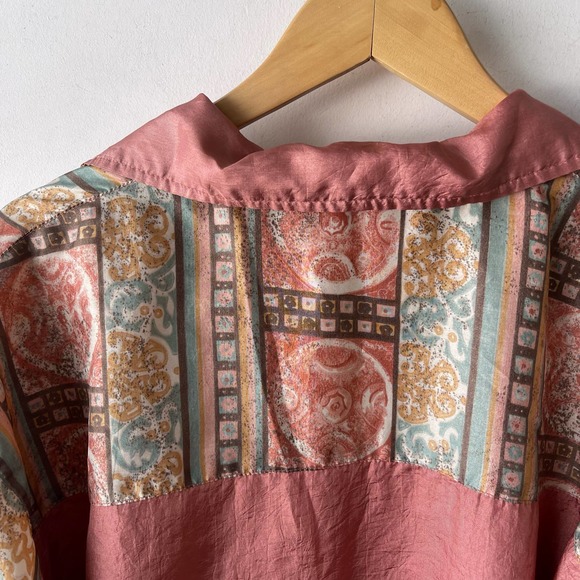 Vintage Jennifer Moore Activewear Jacket Womens Small Pink Art Deco Sporty Boho - Picture 5 of 6